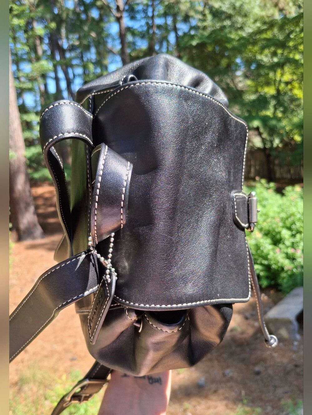 Vintage 2004 Coach Black Leather Legacy Backpack Daypack #9569 - Picture 10 of 15